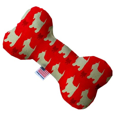 MIRAGE PET PRODUCTS Christmas Westies 8 in. Stuffing Free Bone Dog Toy 1319-SFTYBN8